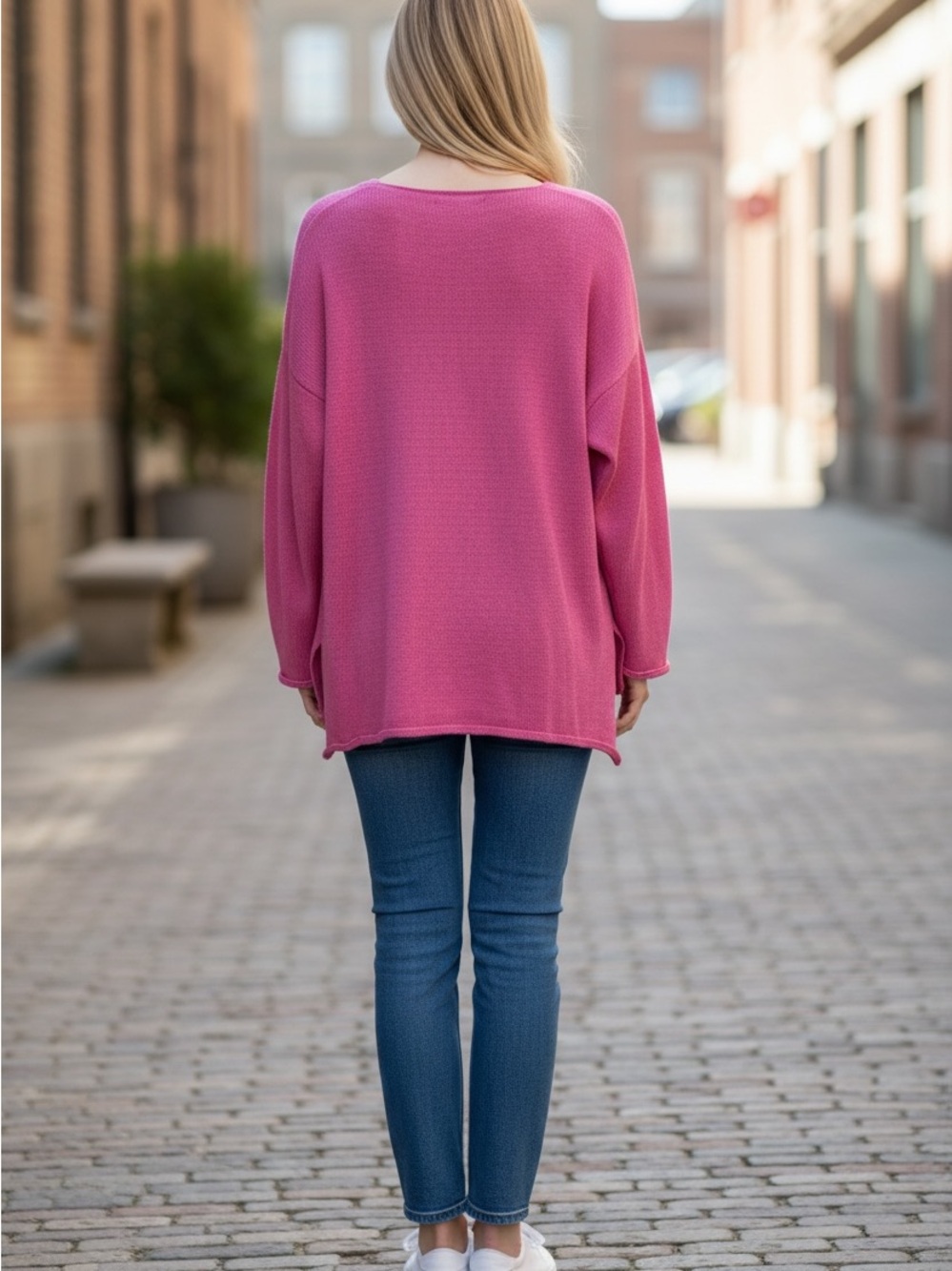 Miracle Pink Crewneck Sweater with 'Champagne Please' Script - Picture 3 of 11